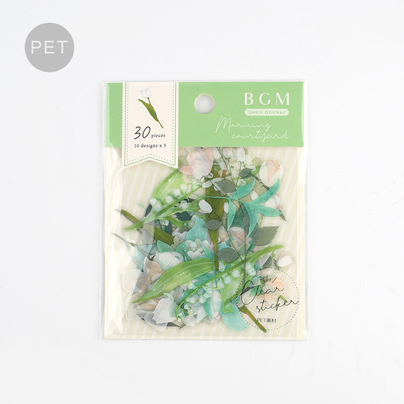 PET Flower Sticker Set White