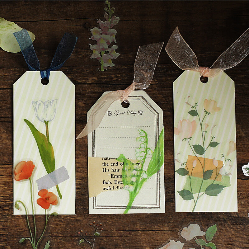 PET Flower Sticker Set White