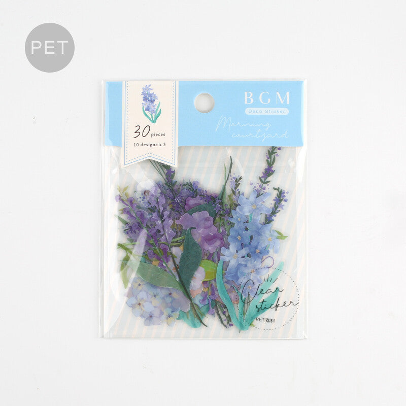PET Flower Sticker Set Blue