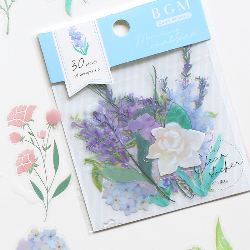 PET Flower Sticker Set Blue