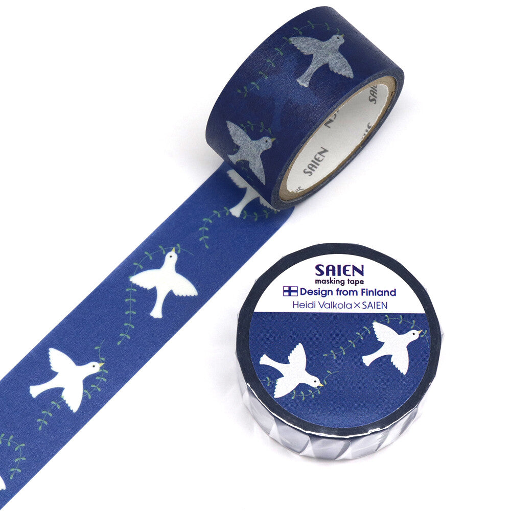 Saien 20mm Washiteippi Heidi Valkola Birds