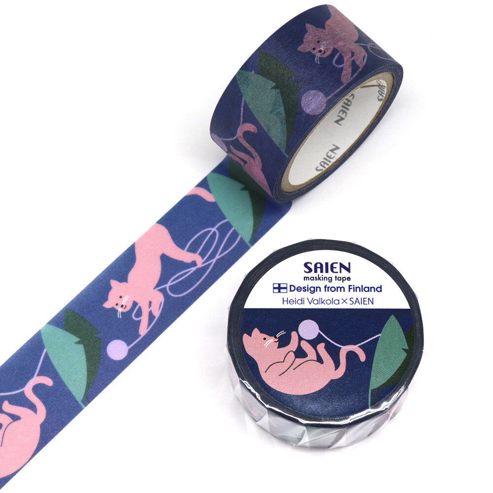 Saien 20mm Washiteippi Heidi Valkola Cats