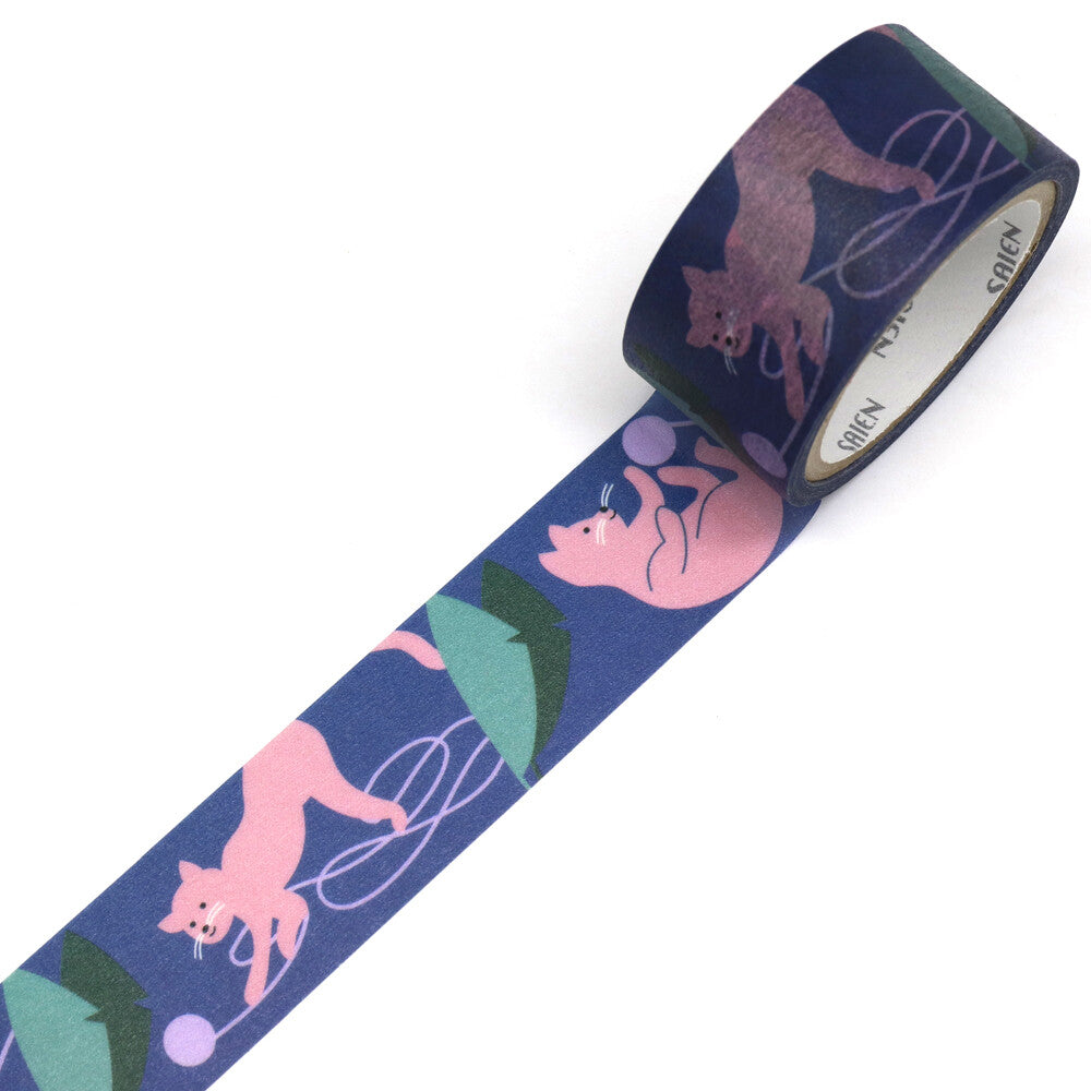 Saien 20mm Washiteippi Heidi Valkola Cats