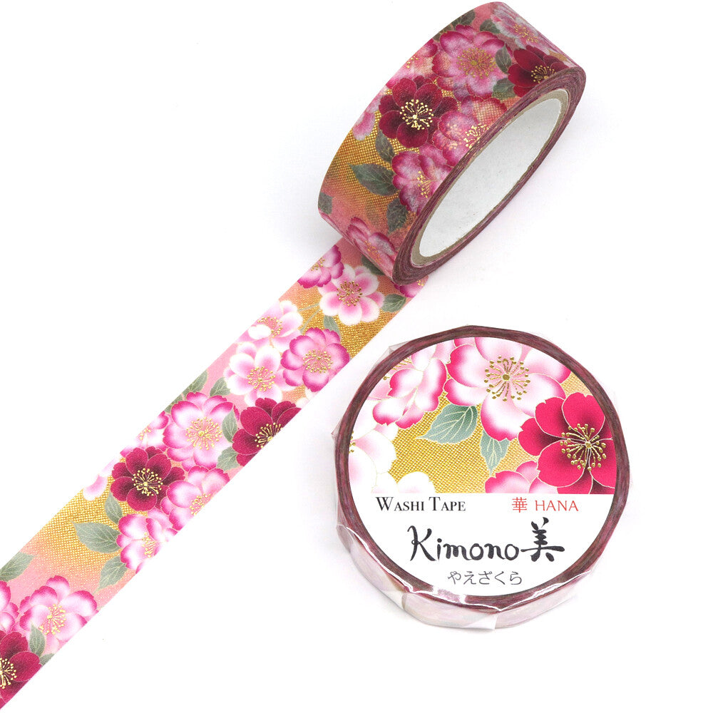 Kimono Washiteippi Foil Yaezakura Flowers