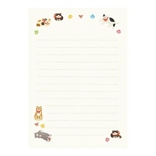 Furukawashiko Cats and Bells Letter Set A5