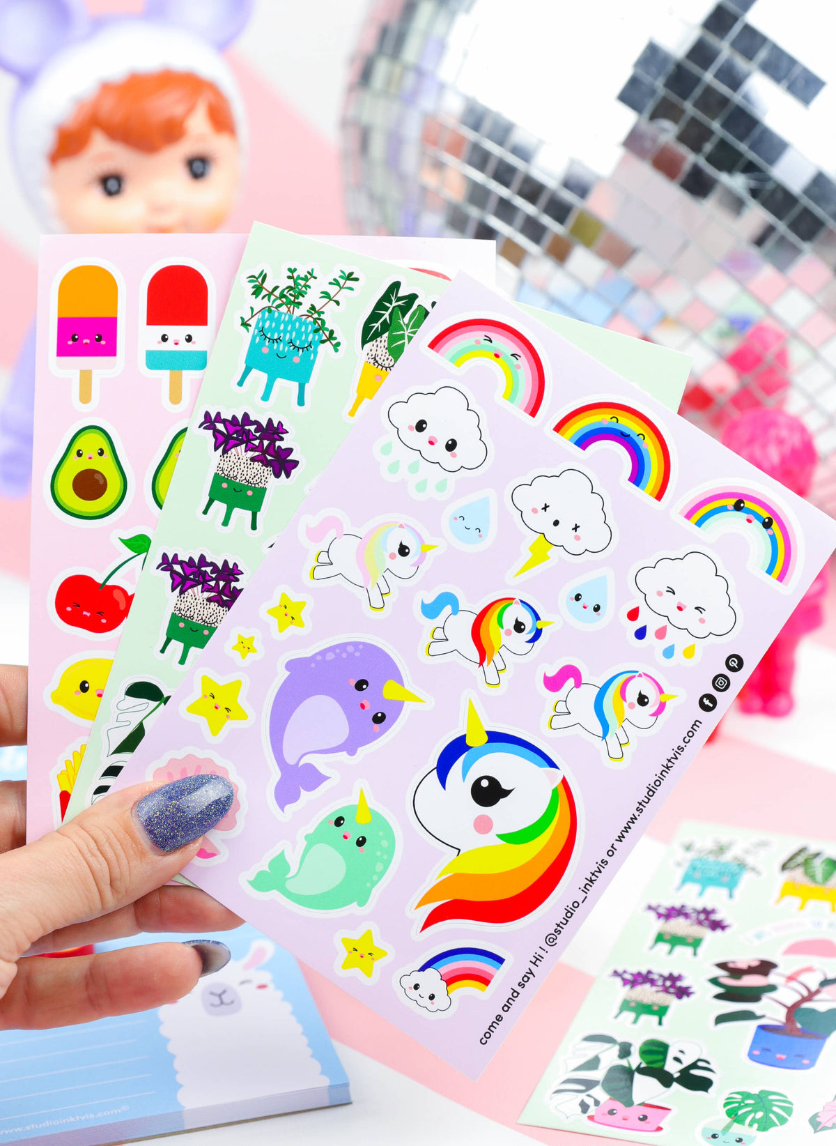 Vinyylitarra-arkki Unicorn Narwhal Rainbow