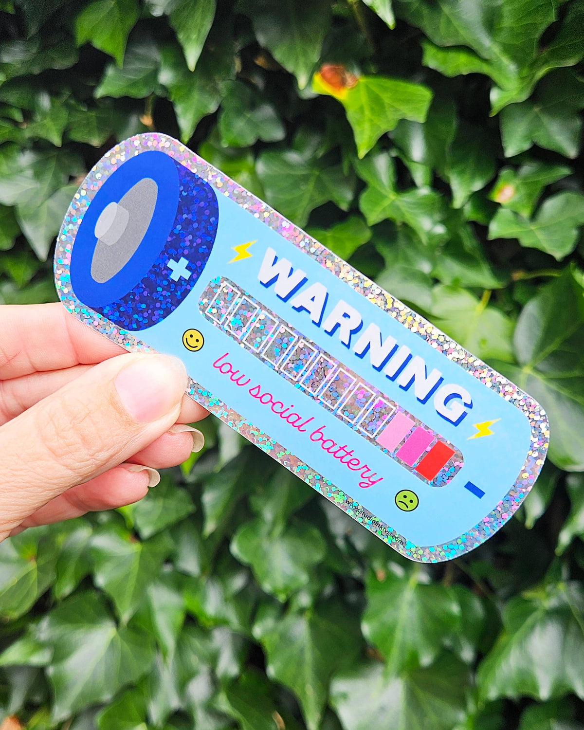 Glitter Sticker Low Social Battery