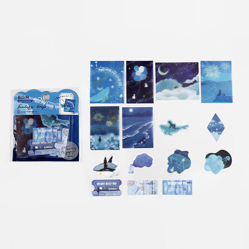 BGM Sticker Flakes Fantasy Trip Blue Galaxy