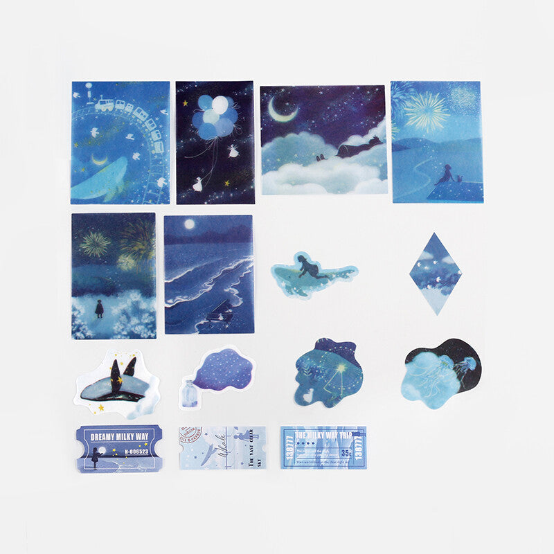 BGM Sticker Flakes Fantasy Trip Blue Galaxy