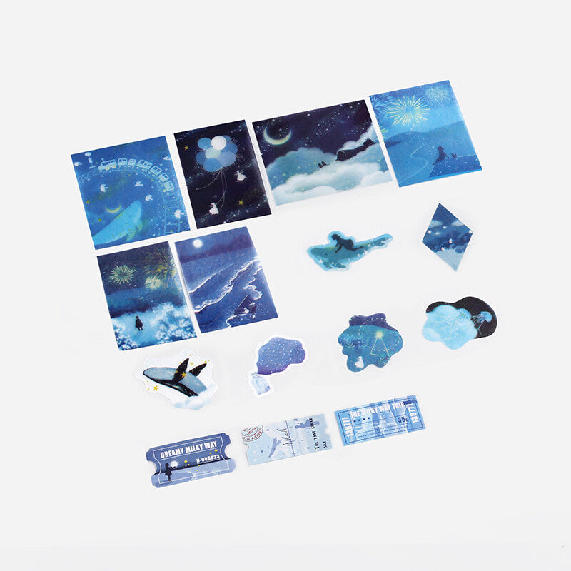 BGM Sticker Flakes Fantasy Trip Blue Galaxy