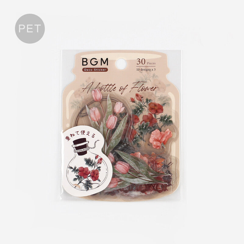 BGM PET Sticker Set A Bottle of a Flower Crimson