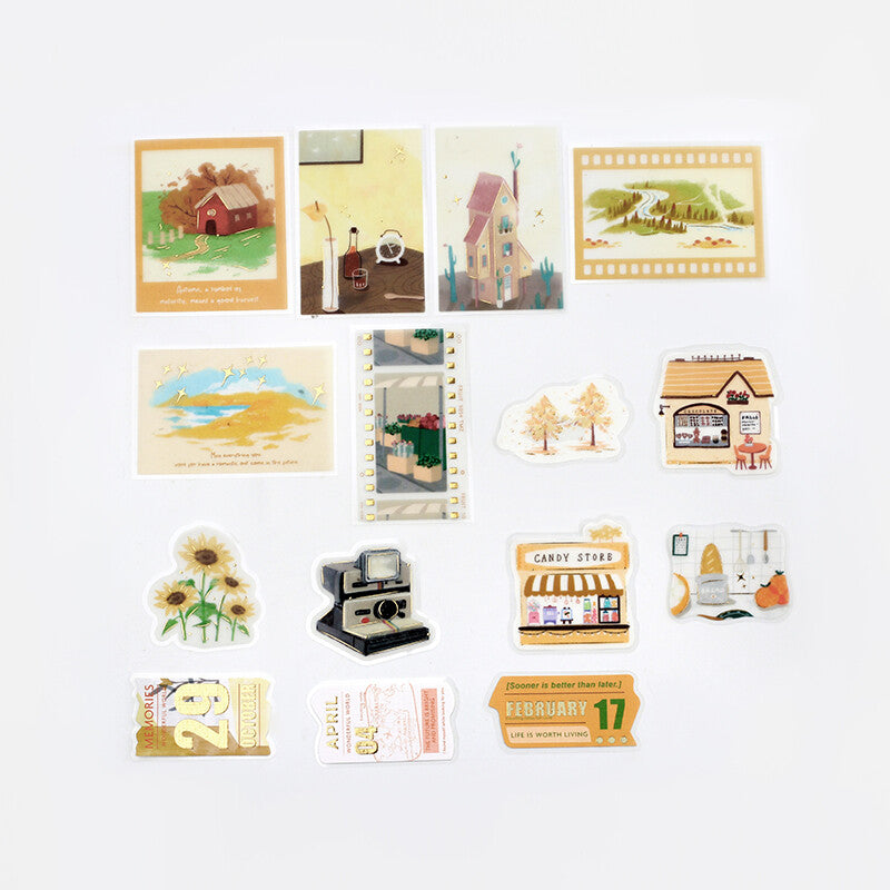 BGM Planner Sticker Flakes Leisurely Time Yellow