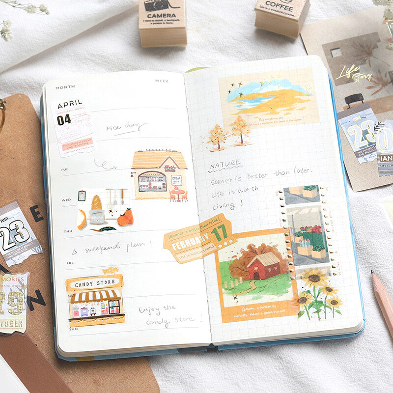 BGM Planner Sticker Flakes Leisurely Time Yellow