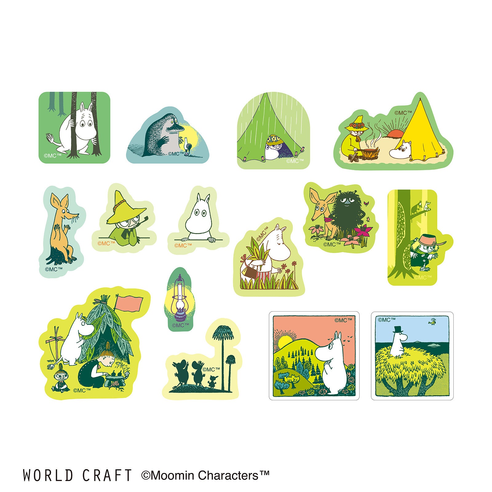 The Moomins Washi Deco Sticker Flakes Moominvalley's Forest