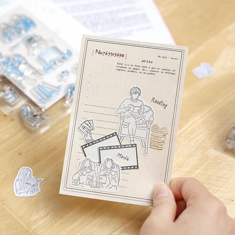 Rubberstamp Set Movies and Reading