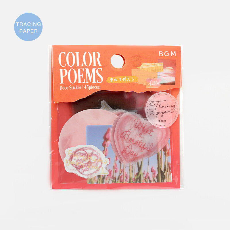 BGM Planner Sticker Flakes Color Poems Orange