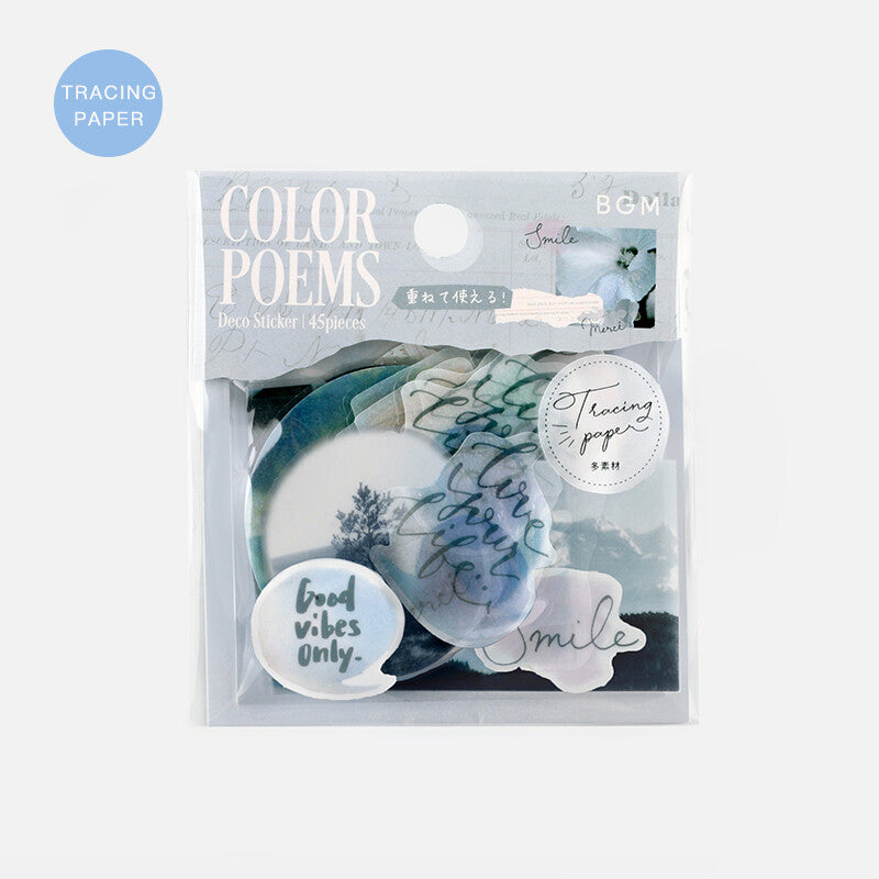 BGM Planner Sticker Flakes Color Poems White