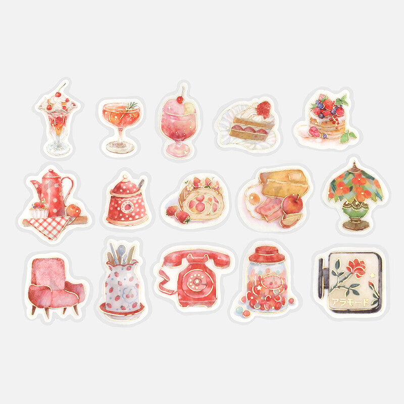 BGM Planner Sticker Flakes Cafe a la Mode Red