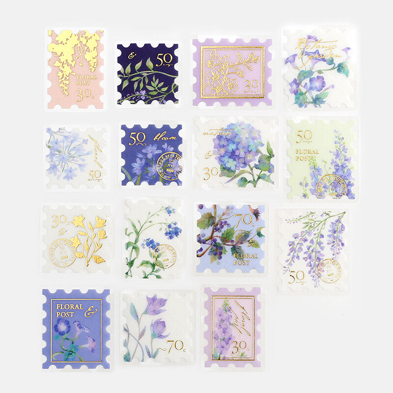 BGM Planner Stickers Post Office Botanical Book Blue