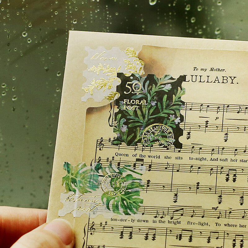 BGM Planner Stickers Post Office Botanical Book Green