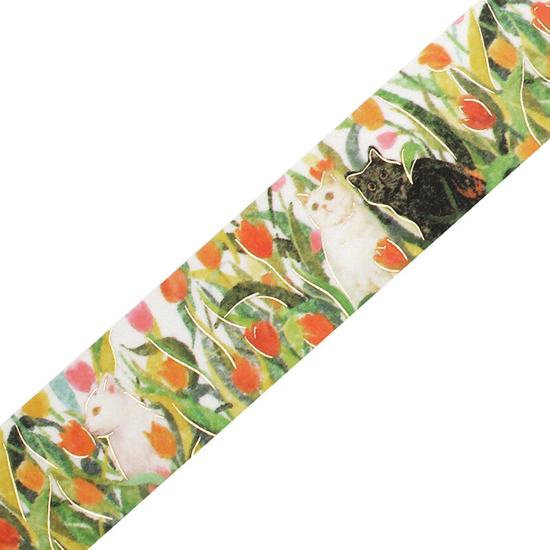 BGM Washitape Flowers and Cats Playful Kitties&nbsp;20mm