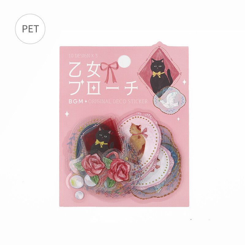 BGM PET Sticker Flakes Maiden Brooch Animals