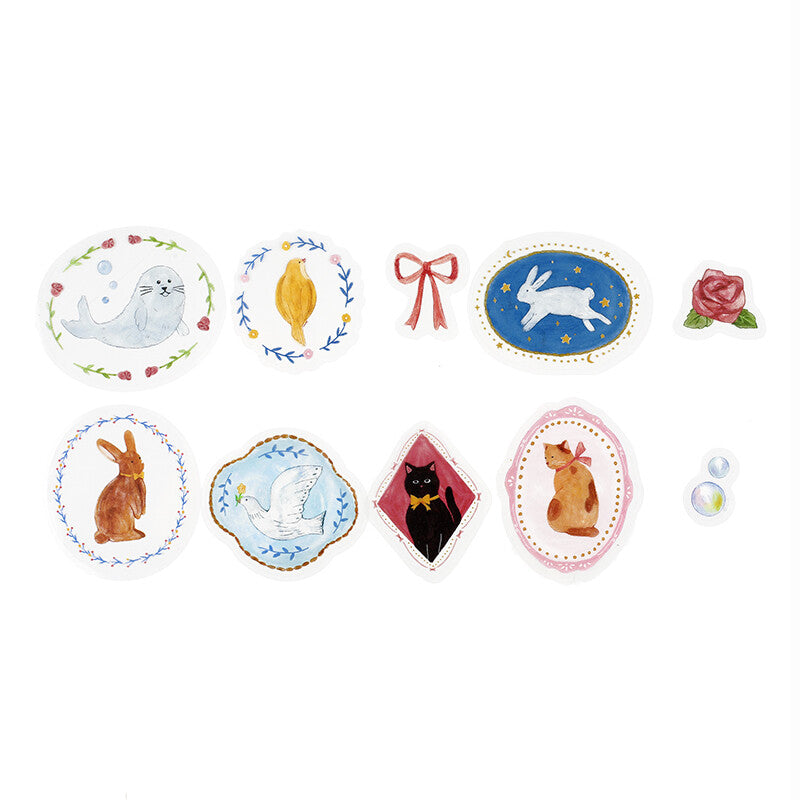 BGM PET Sticker Flakes Maiden Brooch Animals