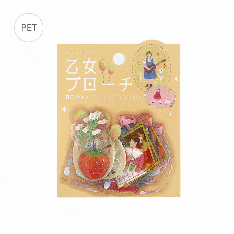 BGM PET Sticker Flakes Maiden Brooch Girls