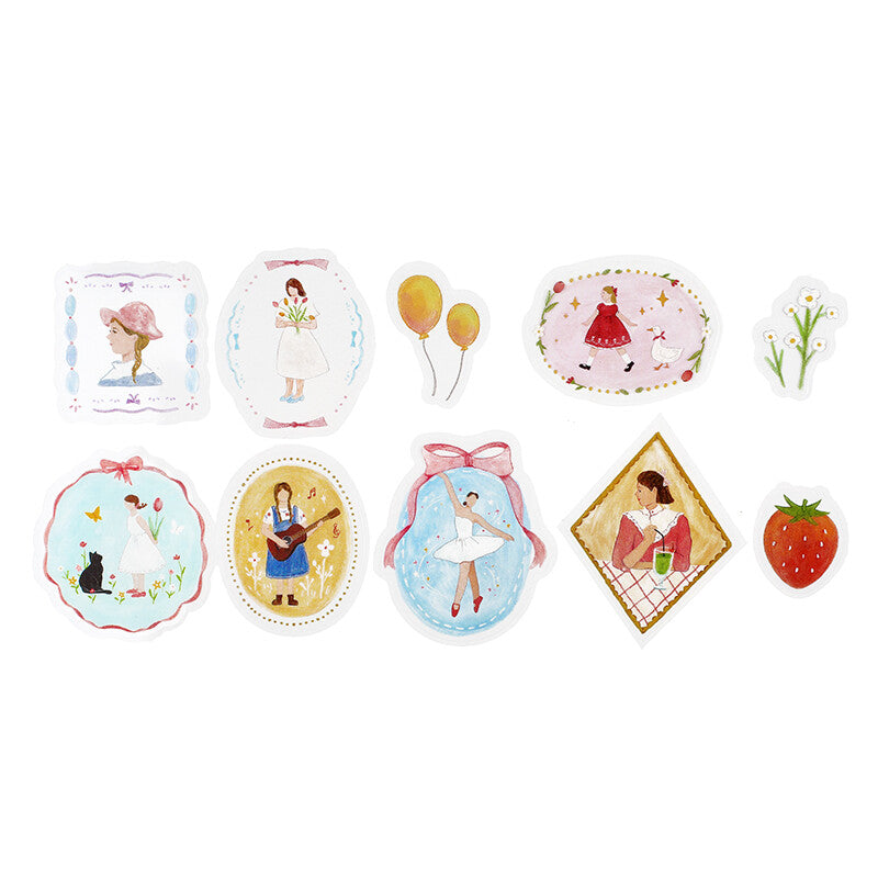 BGM PET Sticker Flakes Maiden Brooch Girls