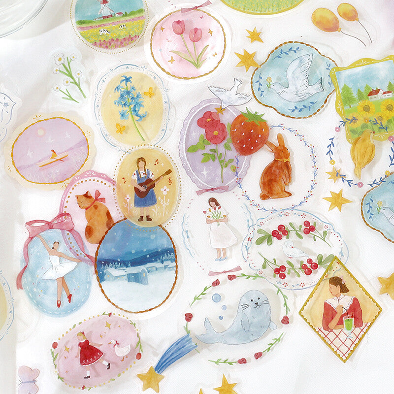 BGM PET Sticker Flakes Maiden Brooch Girls