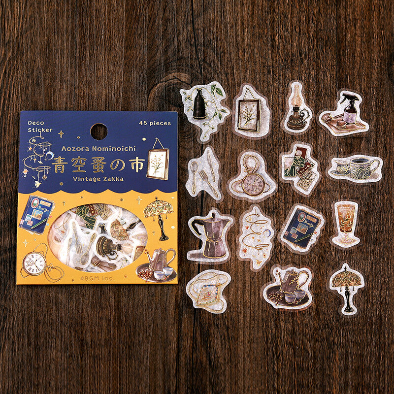 BGM Planner Stickers Aozora Nominoichi&nbsp;Vintage Zakka