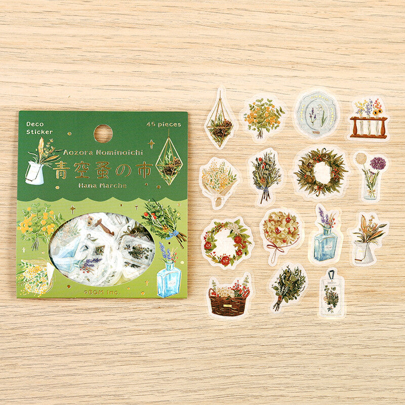 BGM Planner Stickers Aozora Nominoichi Hana Marche