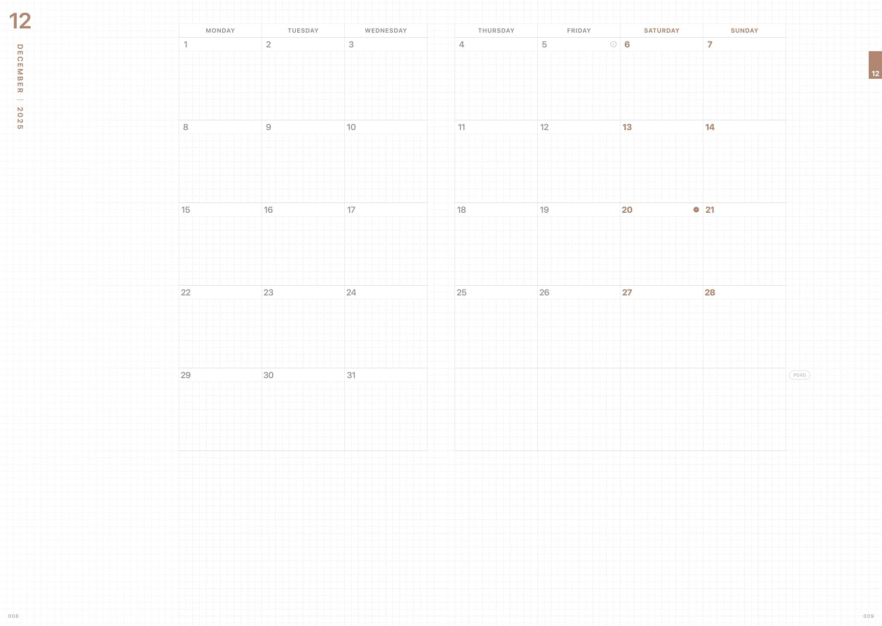 2026 MEDIUM WEEKS PLANNER B6