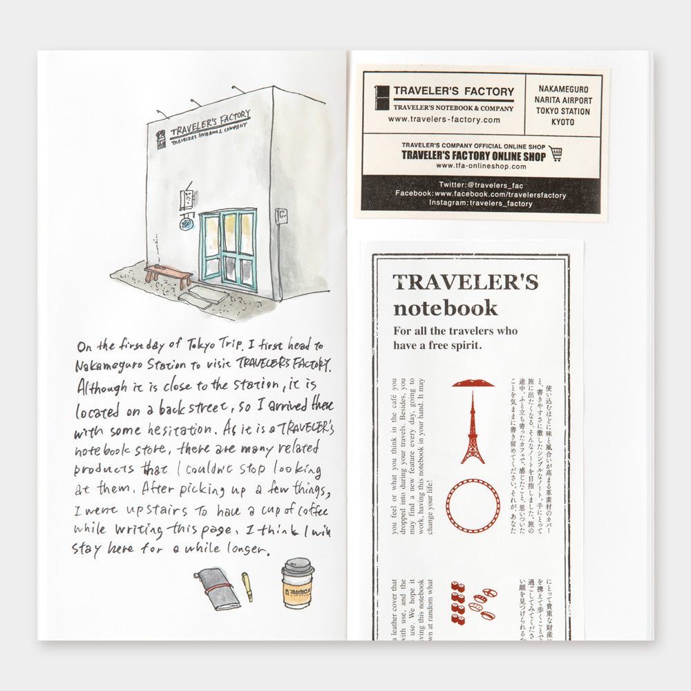 TRAVELER'S Company TRAVELER‘S notebook TOKYO EDITION Refill TOKYO Blank * Limited Edition TOKYO EDITION Collection by Traveler's Company