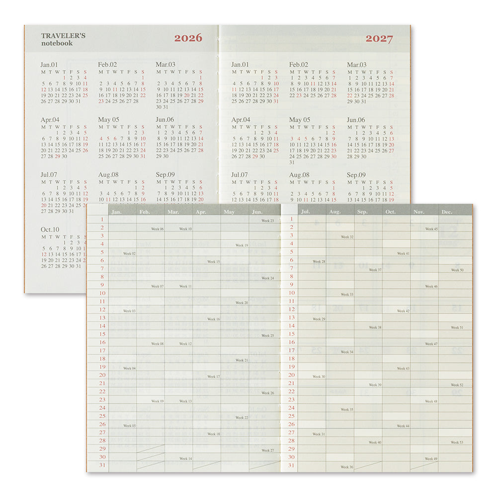 Traveler's Notebook 2026 Monthly Diary Passport Size