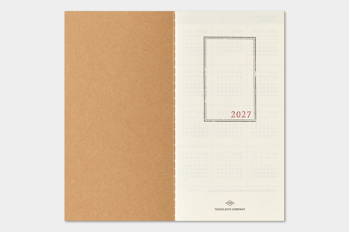 Traveler's Notebook 2027 Monthly Diary Regular Size