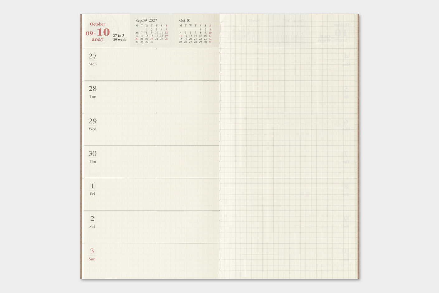 Traveler's Notebook 2027 Weekly + Memo Diary Regular Size