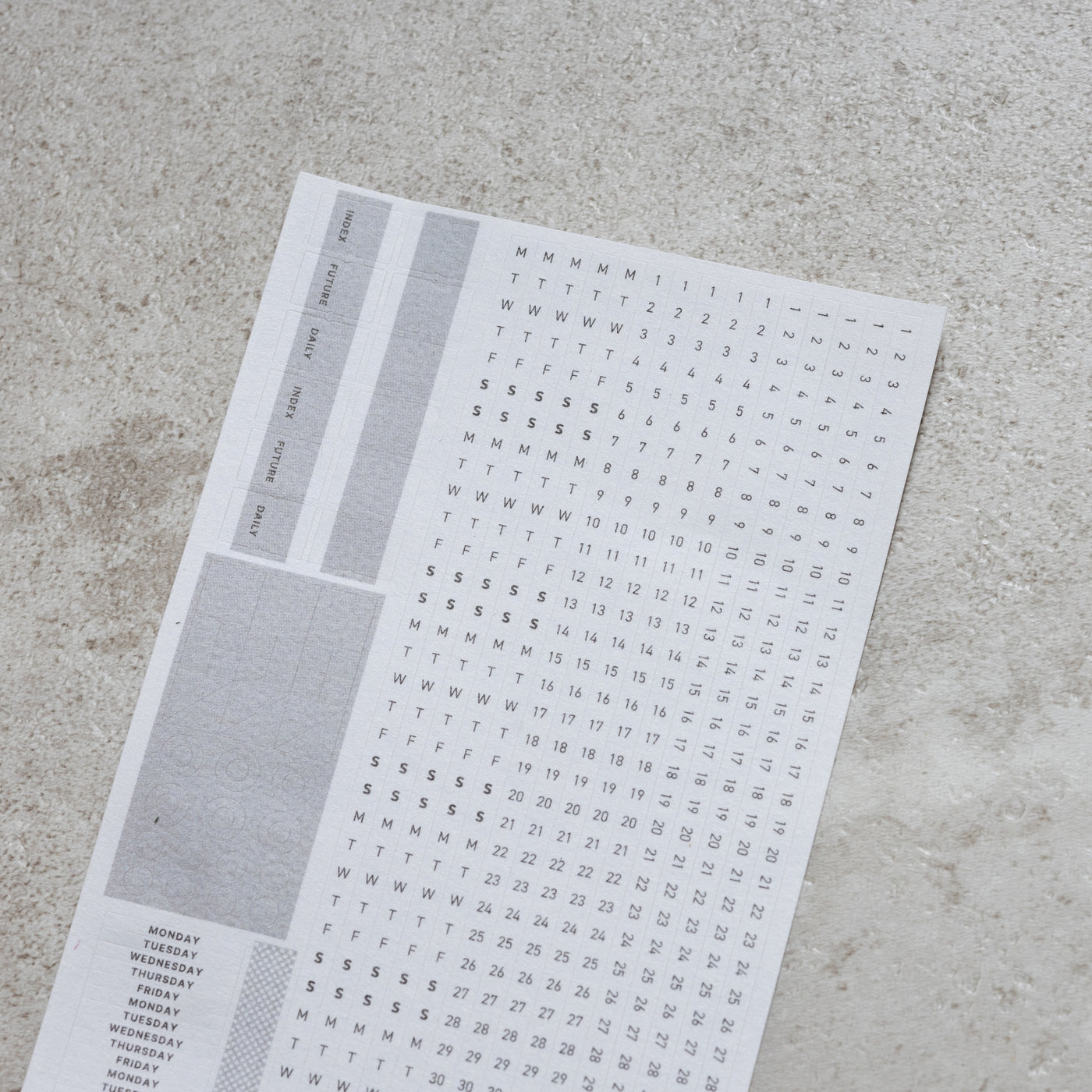 Take a Note "RECORD" - CALENDAR, MONTHLY DAILY BULLET JOURNAL WASHI STICKERS (2 sheets)