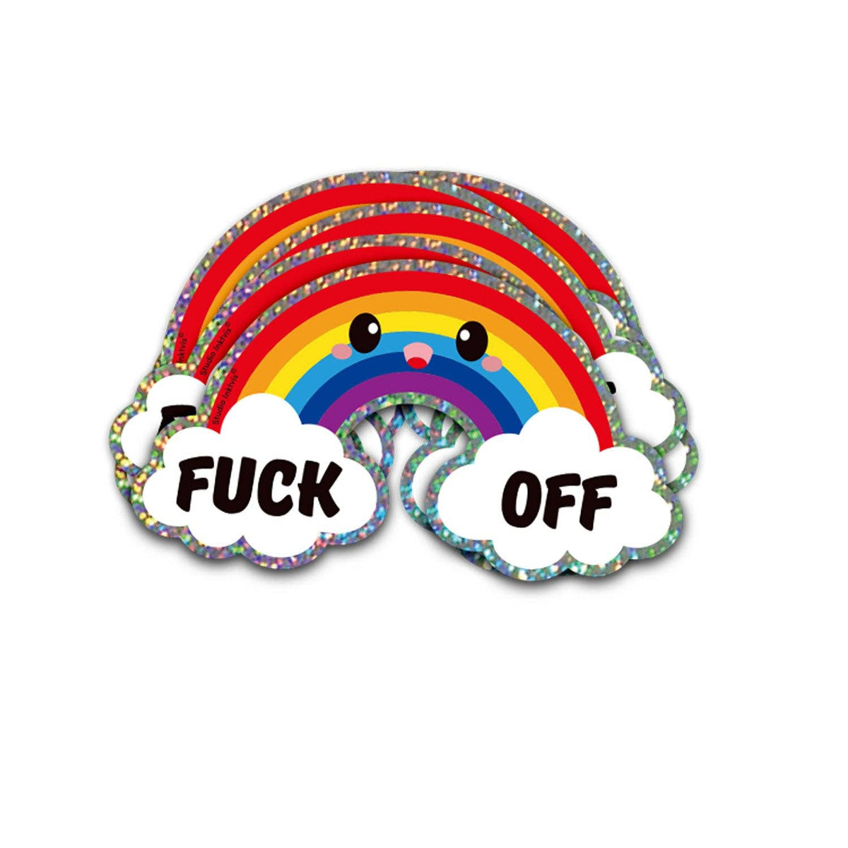 Glitter Sticker Rainbow Fuck Off