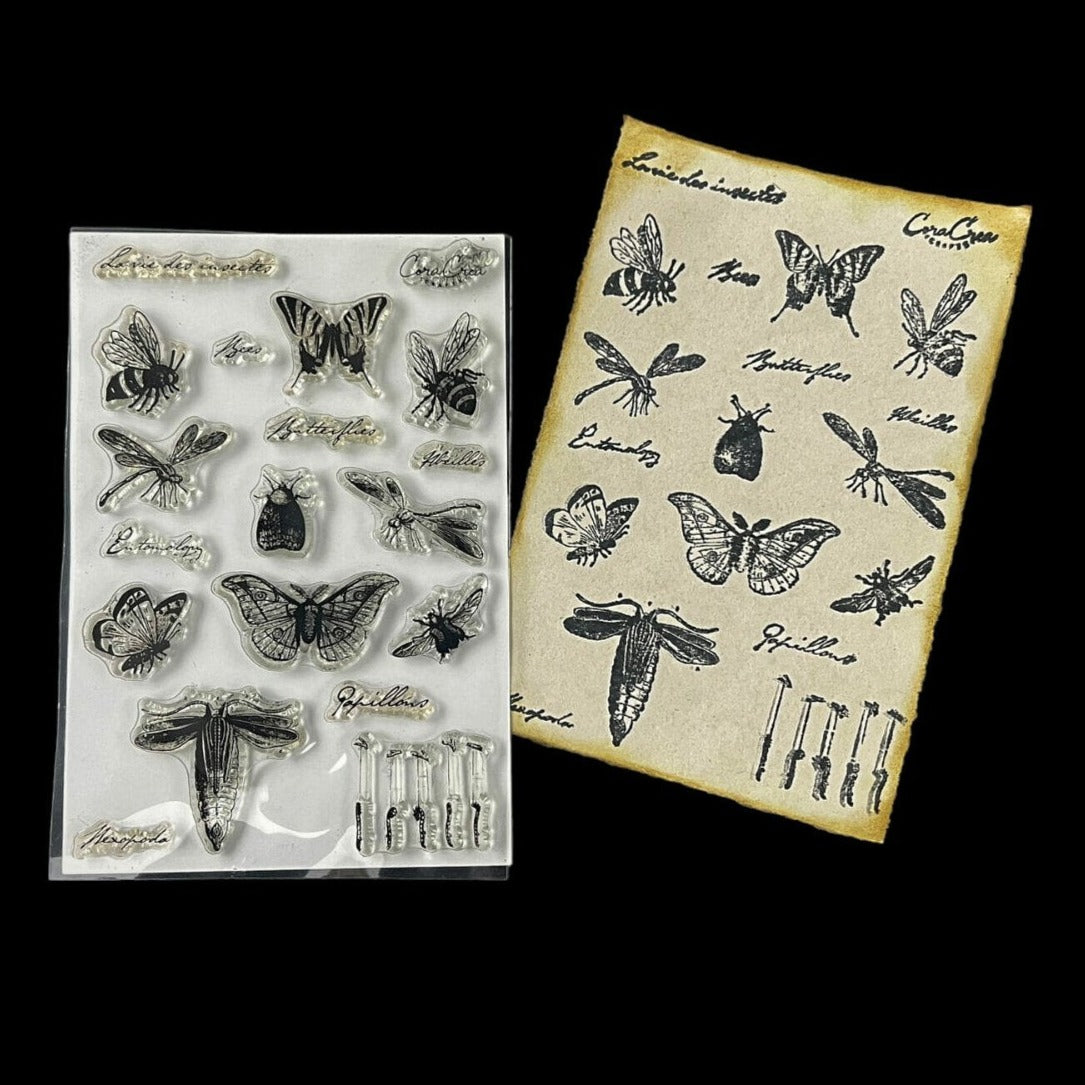 CoraCreaCrafts Bees & Insects Clear Stamp
