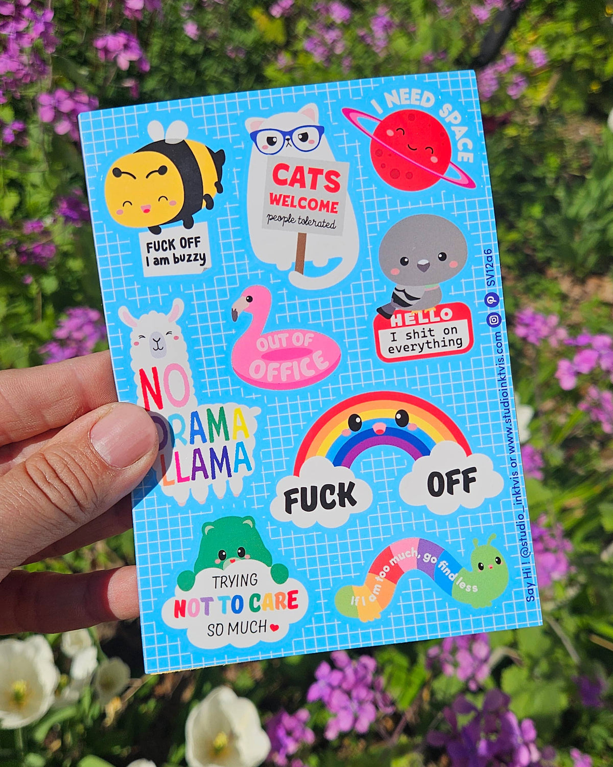 Vinyl Sticker Sheet Cute &amp; Sassy No Drama Llama