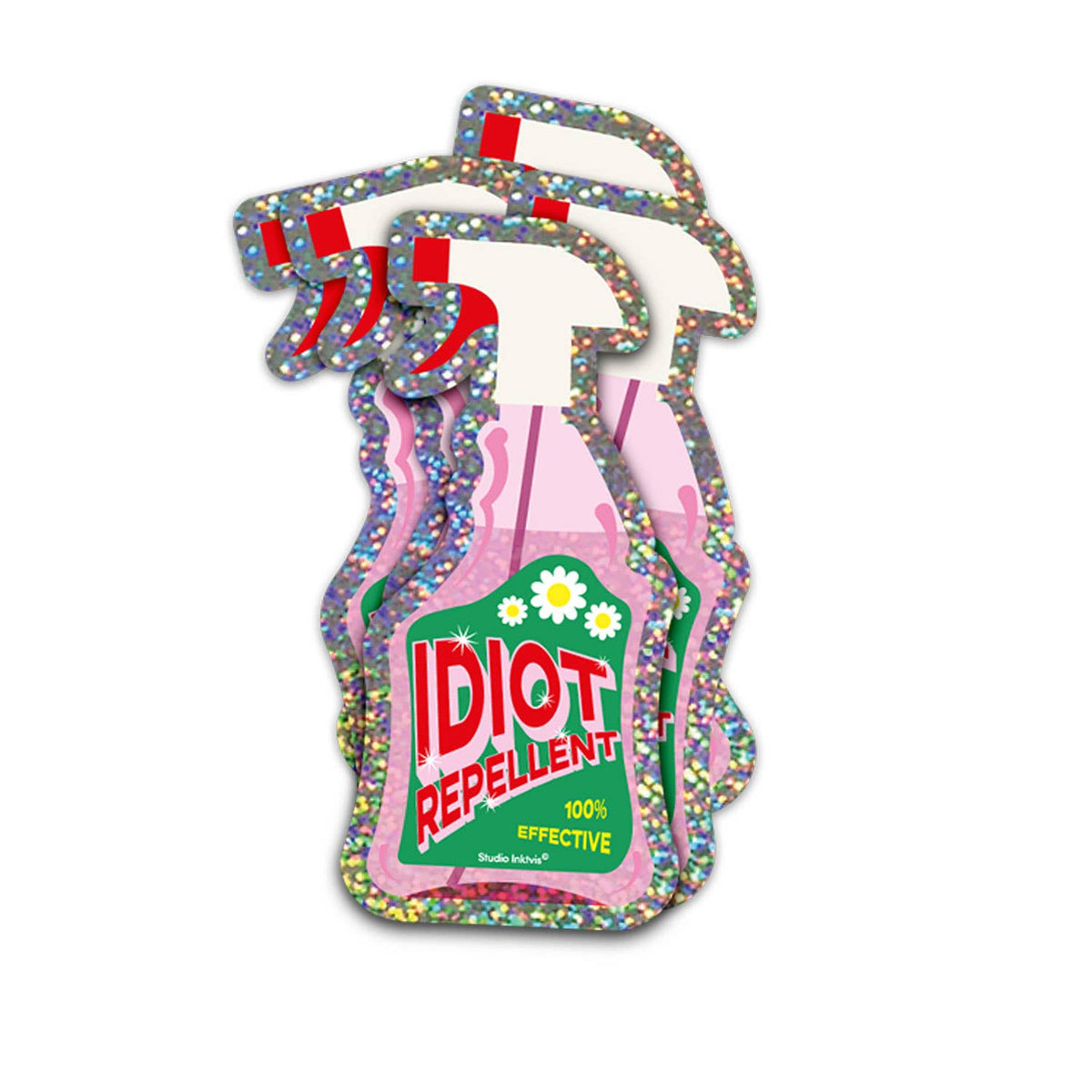 Glitter Sticker Idiot Repellent
