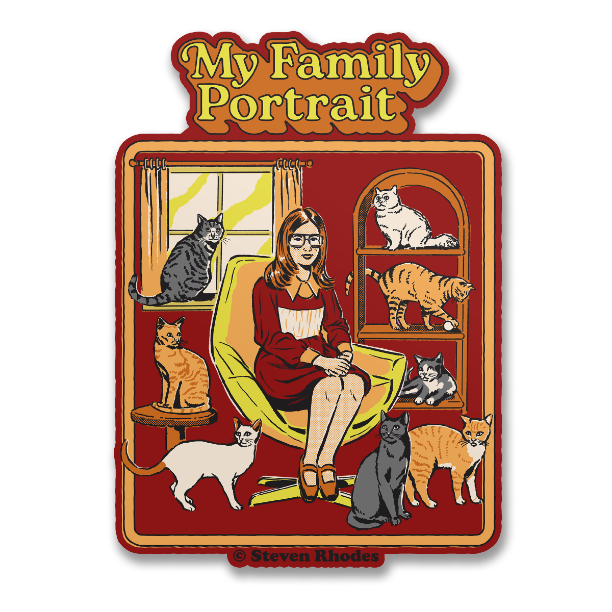 Steven Rhodes Vinyl Sticker My Family Portrait