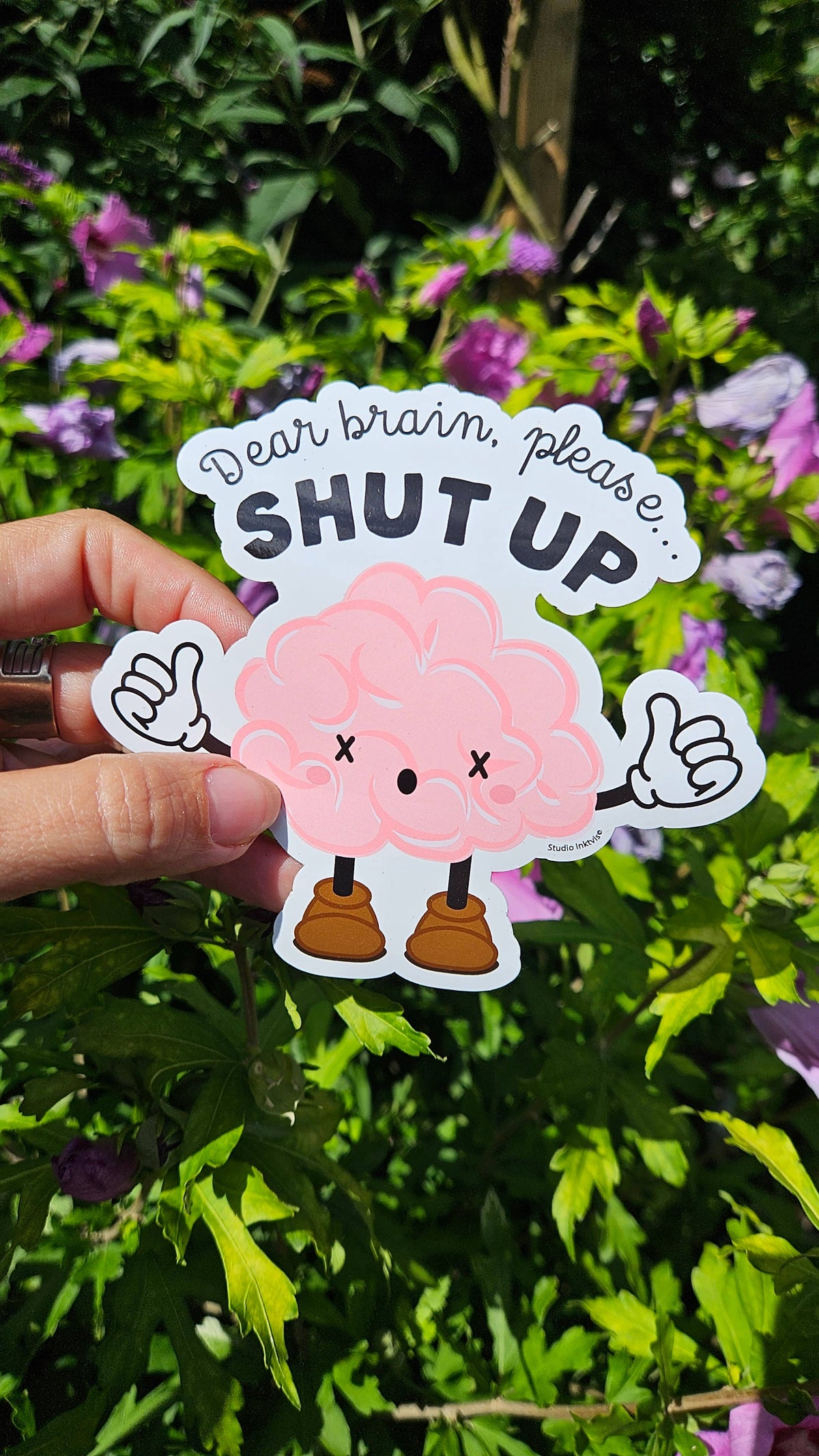 Vinyl Sticker Dear Brain, Please Shut Up
