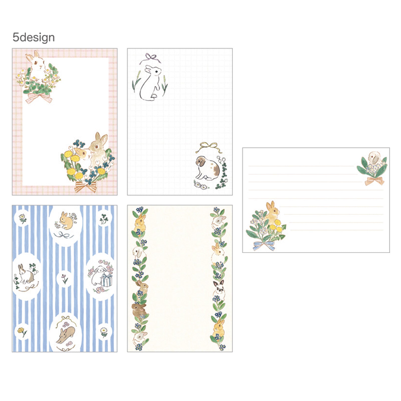 Rabbit and Wildflowers Otegaru Memo Pad