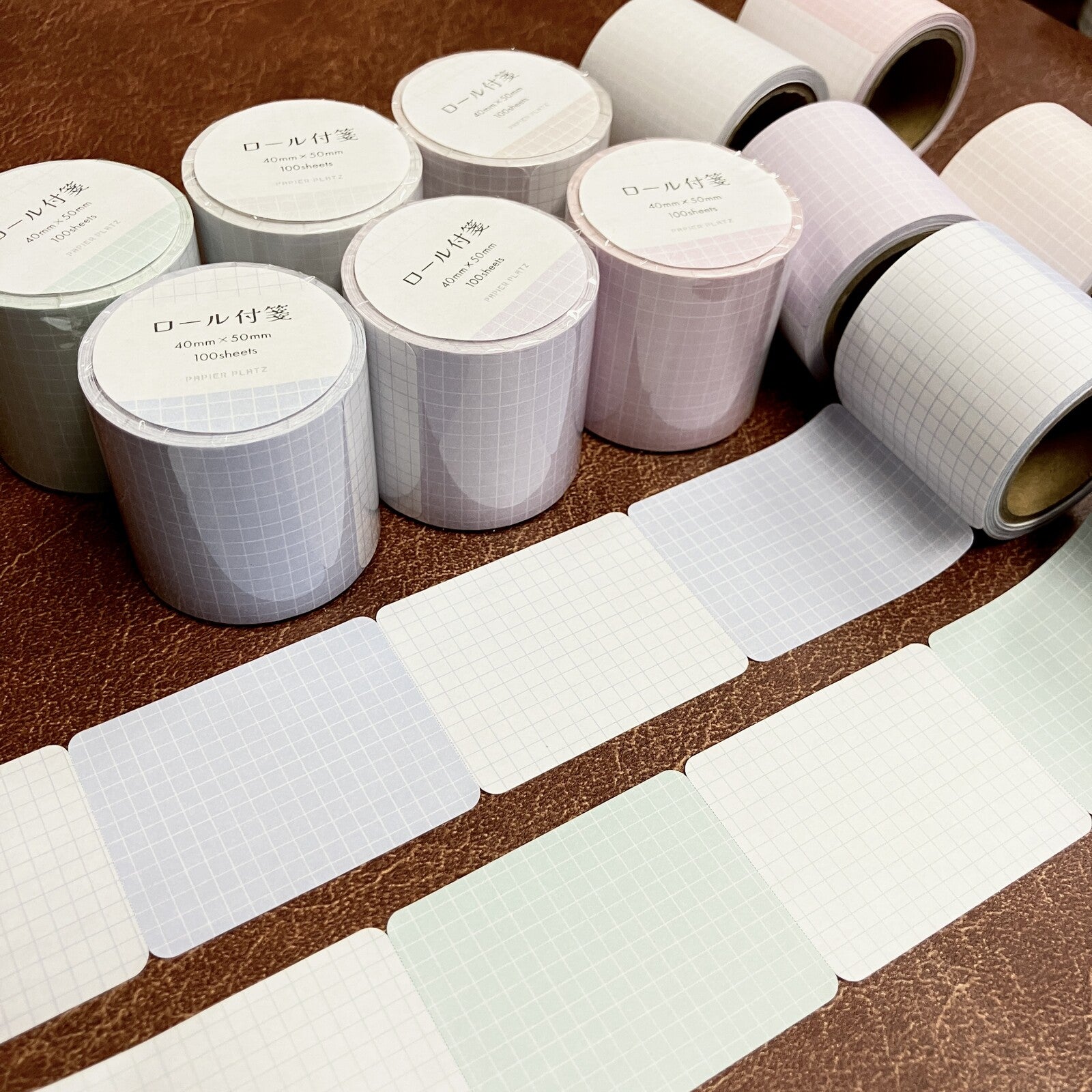 Papia Roll Sticky Notes Grid Blue