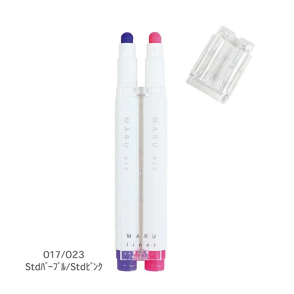 MARU Liner Dot Marker  Highlighter TWINS 017 Standard Purple + 023 Standard Pink