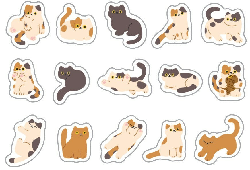Animals Flake Washi Stickers - Cat