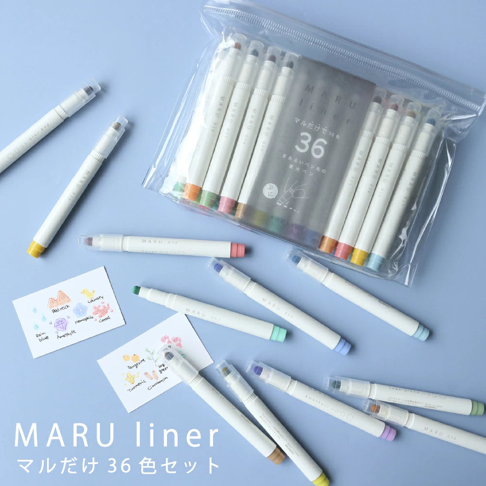 MARU Liner Dot Marker Highlighter 36 Color Set