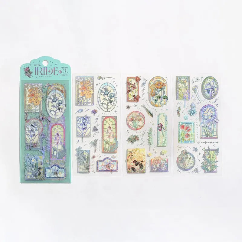 IRIDE Seal Stickers Stained Glass 3 sheets